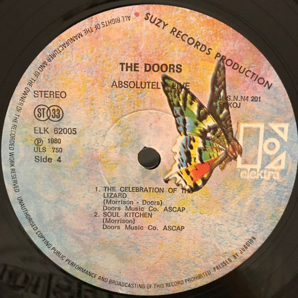 The Doors - Absolutely Live (2xLP, Album, RE, Gat)