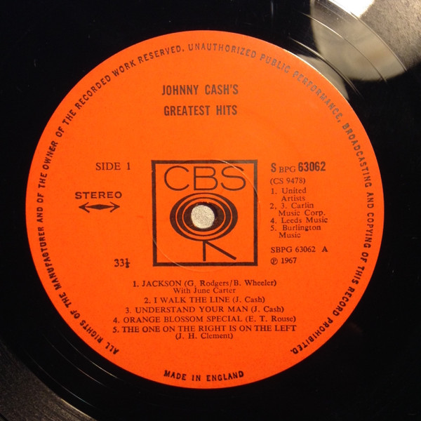 Johnny Cash - Greatest Hits Volume 1 (LP, Comp)