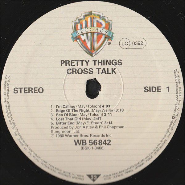 The Pretty Things - Cross Talk (LP, Album)