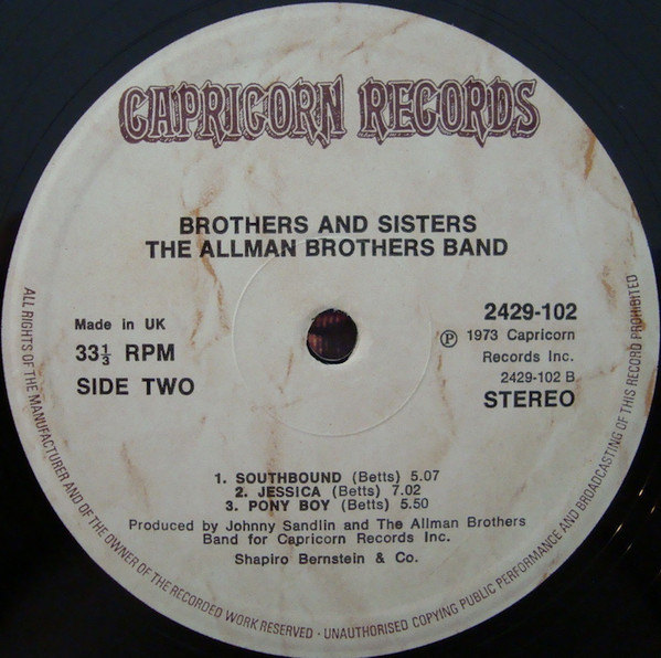 The Allman Brothers Band - Brothers And Sisters (LP, Album, RE, Gat)