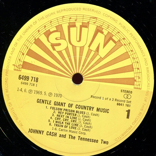 Johnny Cash And The Tennessee Two* - Gentle Giant Of Country Music (2xLP, Comp)
