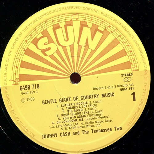 Johnny Cash And The Tennessee Two* - Gentle Giant Of Country Music (2xLP, Comp)