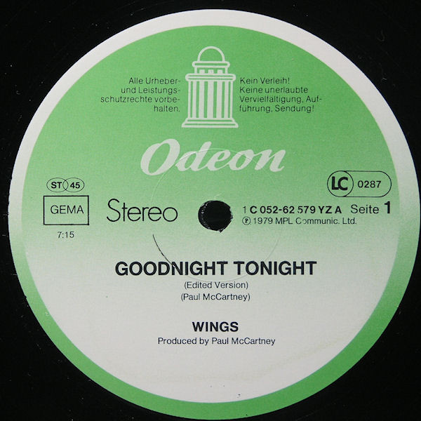 Wings (2) - Good Night Tonight (12