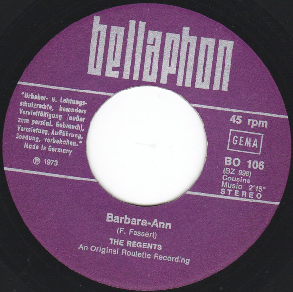 The Rock-A-Teens / The Regents (2) - Woo-Hoo / Barbara-Ann (7