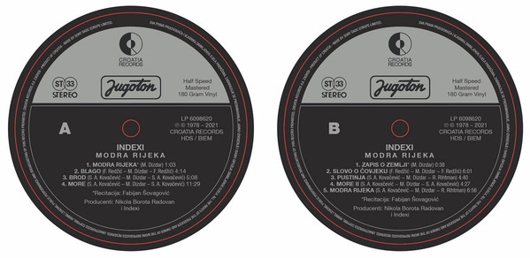 Indexi - Modra Rijeka (LP, Album, RE, RM, 180)
