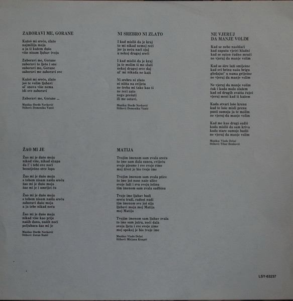 Đurđica* - Za Tebe Ću... (LP, Album)