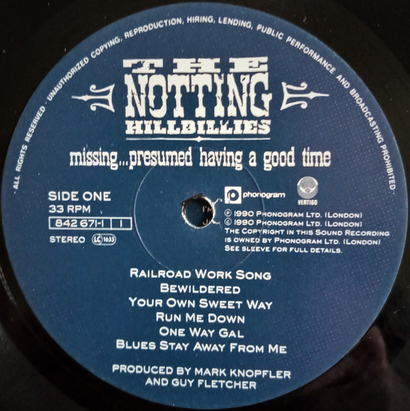 The Notting Hillbillies - Missing... Presumed Having A Good Time (LP, Album)
