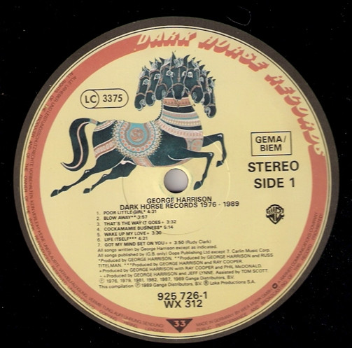 George Harrison - Best Of Dark Horse 1976-1989 (LP, Album, Comp)