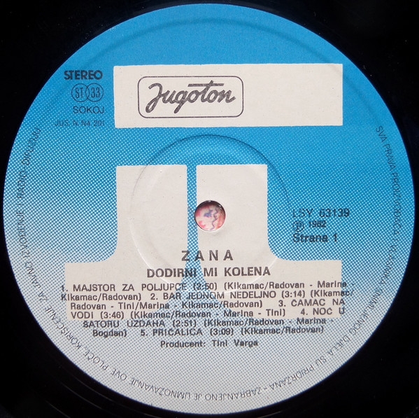 Zana - Dodirni Mi Kolena (LP, Album, RP)