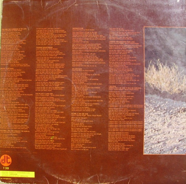 Stevie Wonder - Talking Book (LP, Album, RE, Gat)