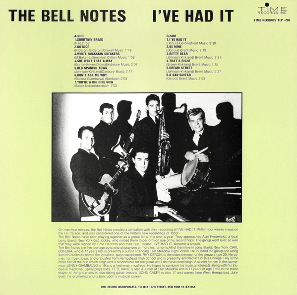 The Bell Notes - I've Had It (LP, Album, Mono)