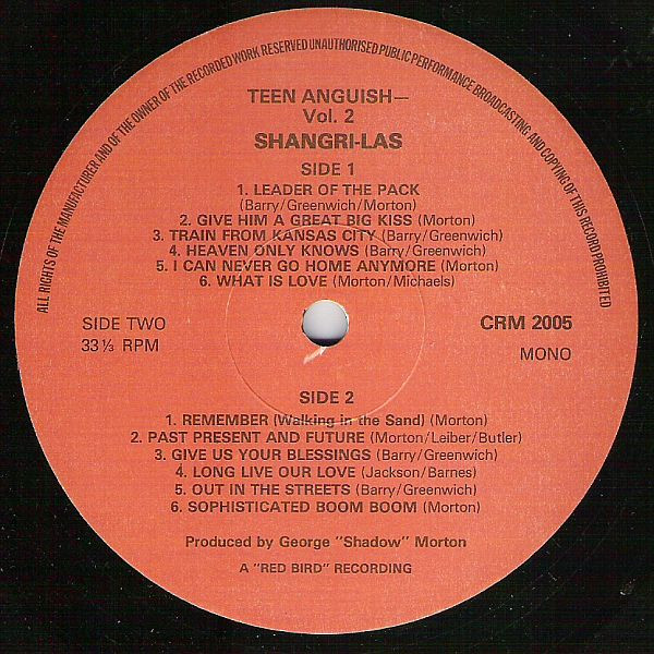 The Shangri-Las - Their Greatest Hits (Teen Anguish Volume Two) (LP, Comp, Mono)