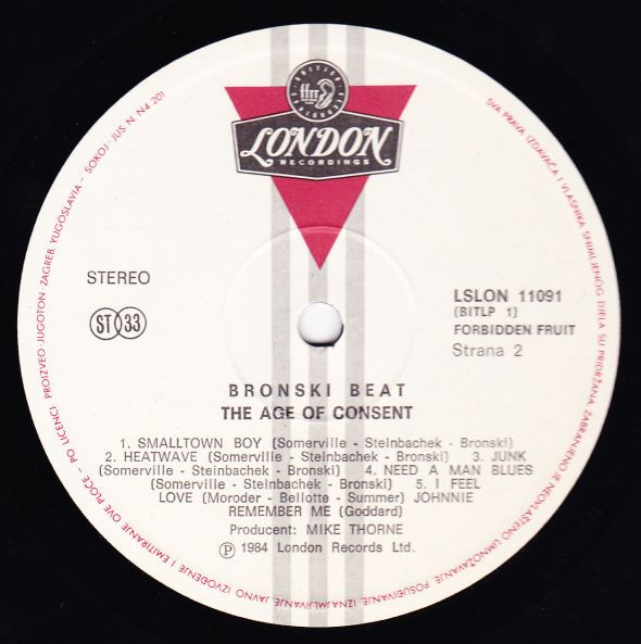 Bronski Beat - The Age Of Consent (LP, Album)