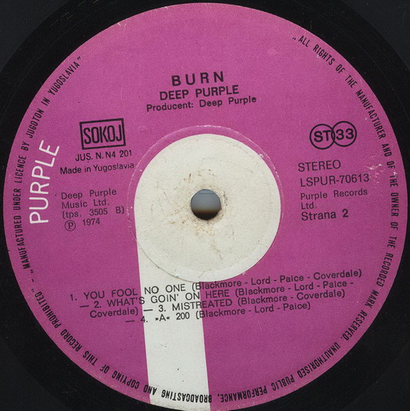 Deep Purple - Burn (LP, Album, RP)