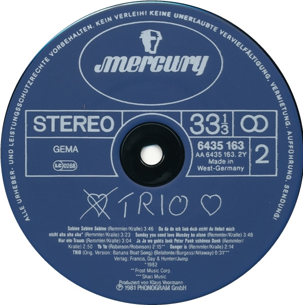 Trio - Trio (LP, Album, RE)