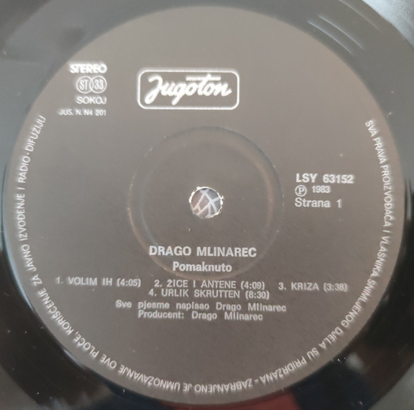 Drago Mlinarec - Pomaknuto (LP, Album, RE, Bla)