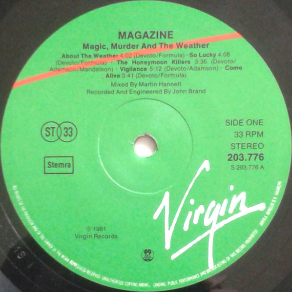 Magazine - Magic, Murder And The Weather (LP, Album)