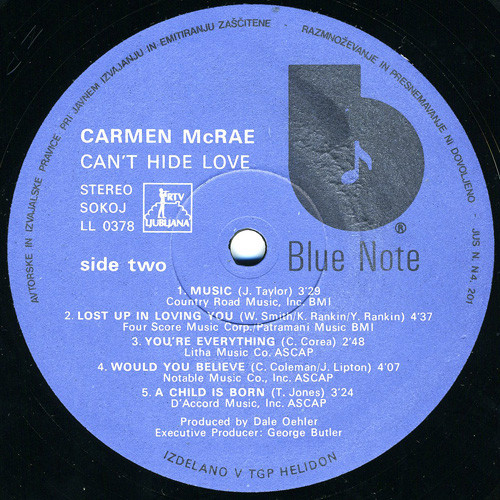 Carmen McRae - Can't Hide Love (LP, Album)