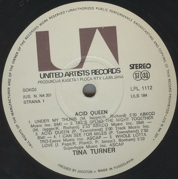 Tina Turner - Acid Queen (LP, Album)