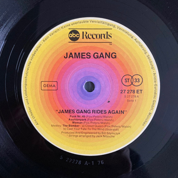 James Gang - James Gang Rides Again (LP, Album, RE)
