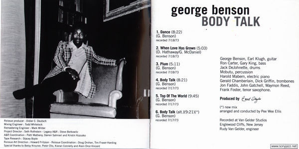 George Benson - Body Talk (CD, Album, RE, RM)