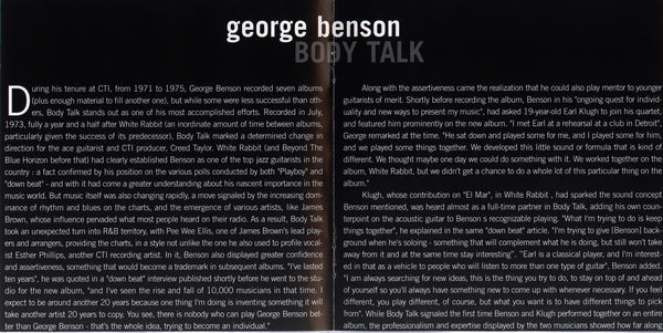 George Benson - Body Talk (CD, Album, RE, RM)