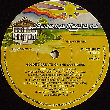 The Outsiders (5) - Golden Greats Of The Outsiders (LP, Comp)