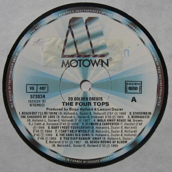 Four Tops - 20 Golden Greats (LP, Comp)