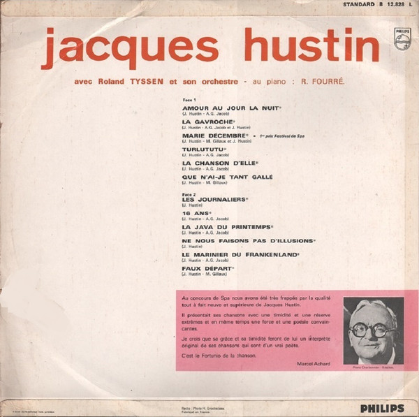 Jacques Hustin - Jacques Hustin (LP, Album, Mono)