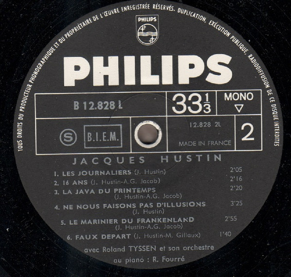 Jacques Hustin - Jacques Hustin (LP, Album, Mono)