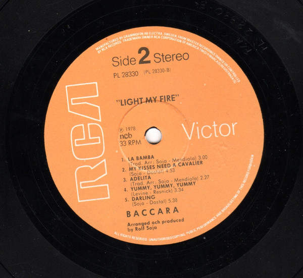 Baccara - Light My Fire (LP, Album, SGI)