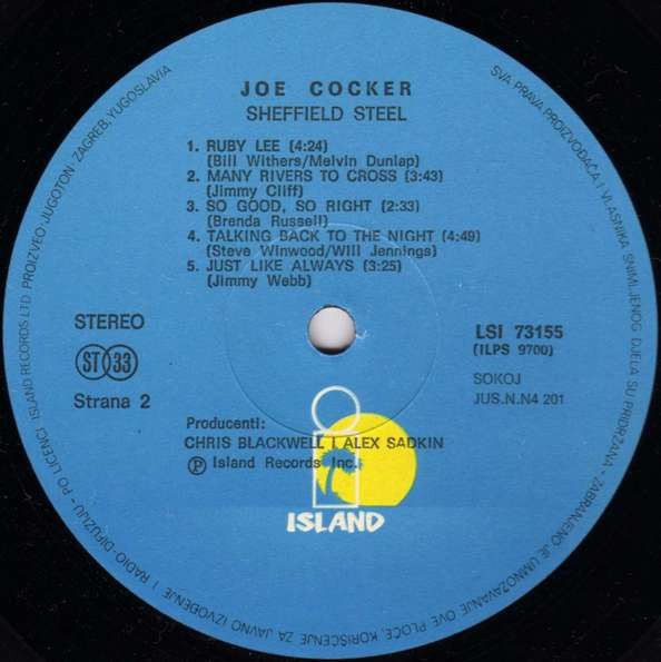 Joe Cocker - Sheffield Steel (LP, Album)
