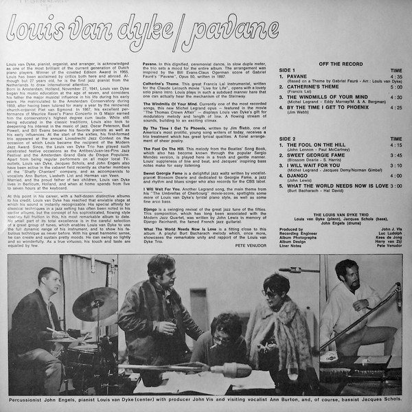 Louis Van Dyke* - Pavane (LP, Album, Uni)