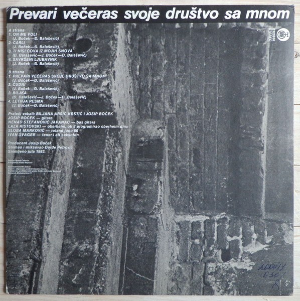 Bilja* - Prevari Večeras Svoje Društvo Sa Mnom (LP, Album, RP, Whi)