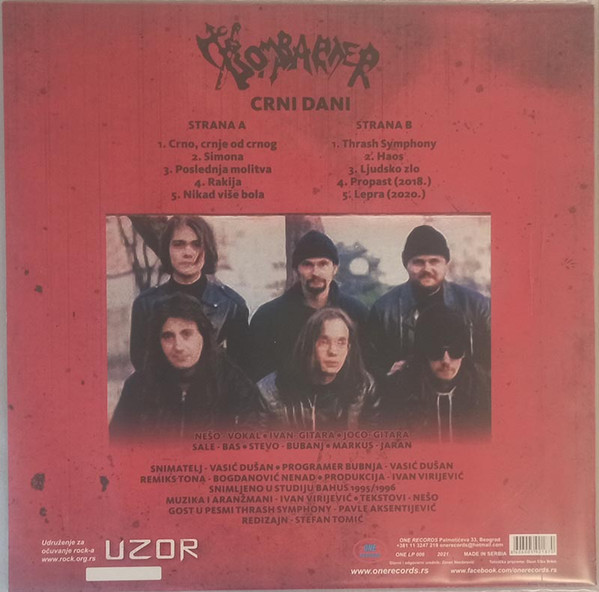 Bombarder - Crni Dani (LP, Album, RE)