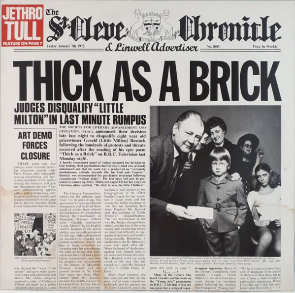 Jethro Tull - Thick As A Brick (LP, Album, RE, Blu)