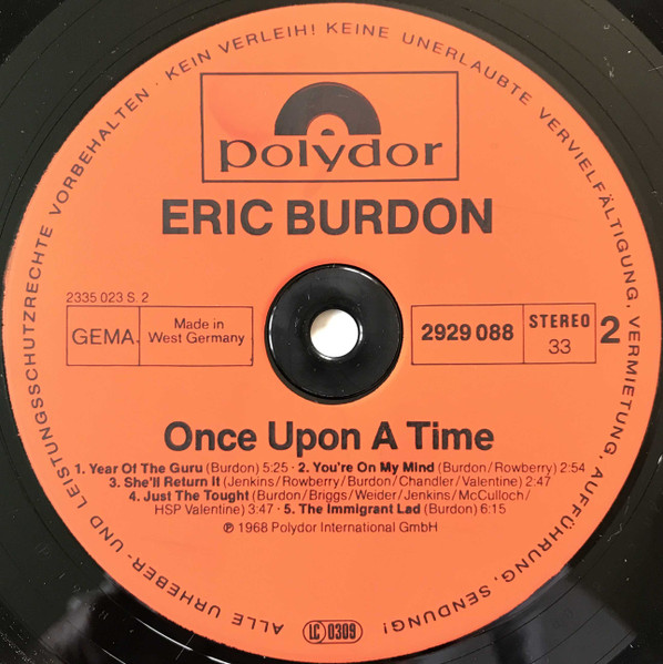 Eric Burdon & The Animals - Once Upon A Time (2xLP, Comp)