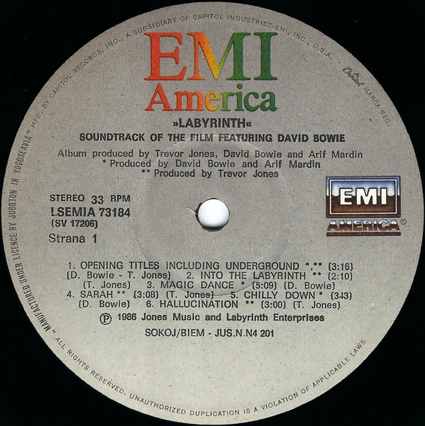 David Bowie / Trevor Jones - Labyrinth (From The Original Soundtrack Of The Jim Henson Film) (LP, Album)