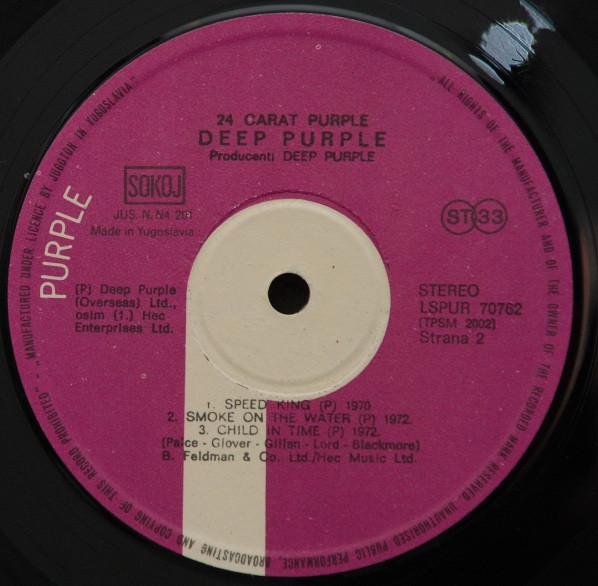 Deep Purple - 24 Carat Purple (LP, Comp, RE)