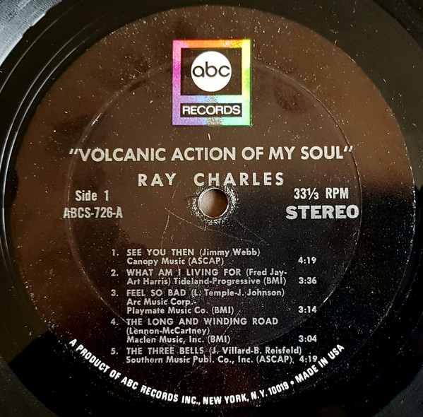 Ray Charles - Volcanic Action Of My Soul (LP, Album, Mon)