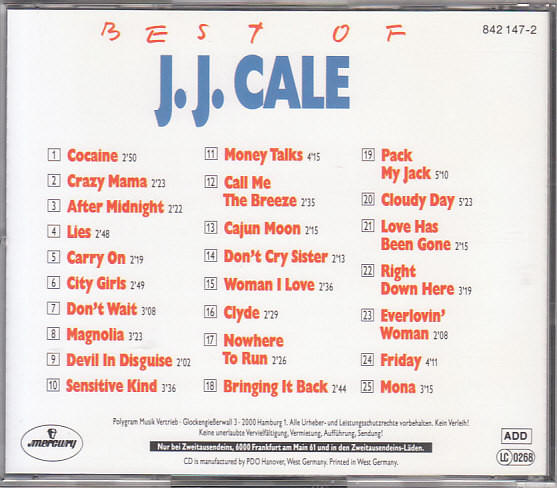 J.J. Cale - Best Of J.J. Cale (CD, Comp)