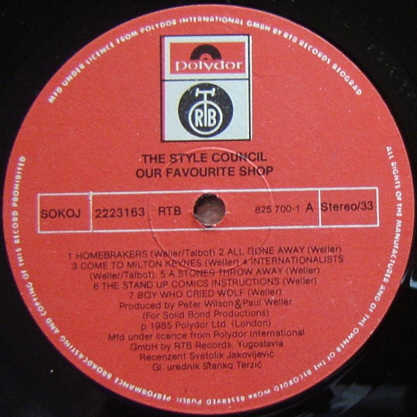 The Style Council - Our Favourite Shop (LP, Album)