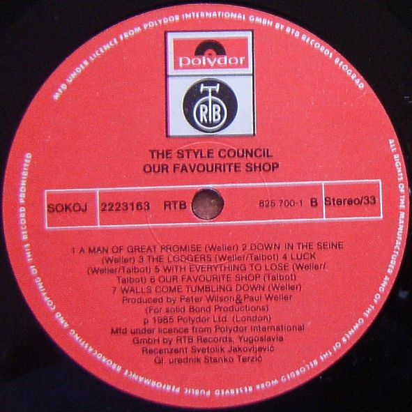 The Style Council - Our Favourite Shop (LP, Album)