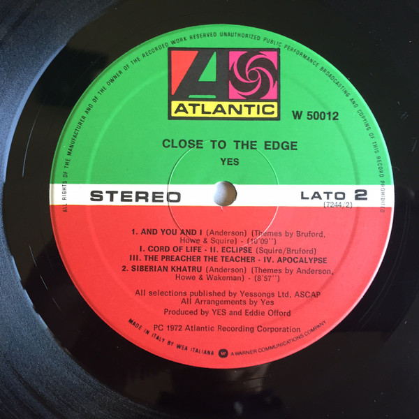 Yes - Close To The Edge (LP, Album, RE, Gat)