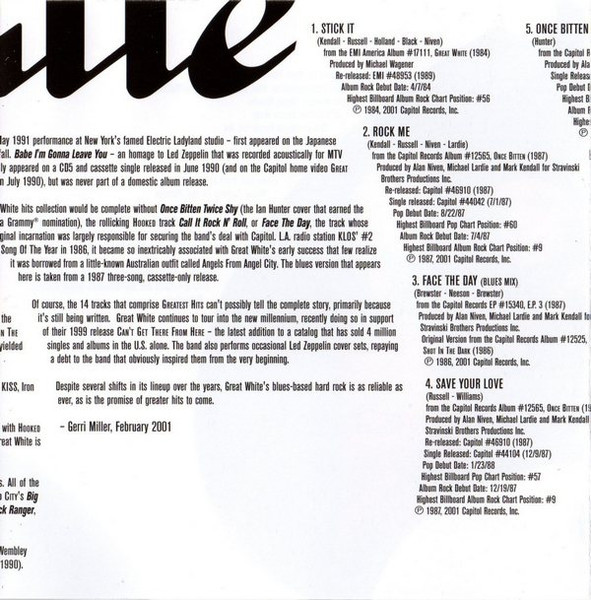 Great White - Greatest Hits (CD, Comp, RE, RM)