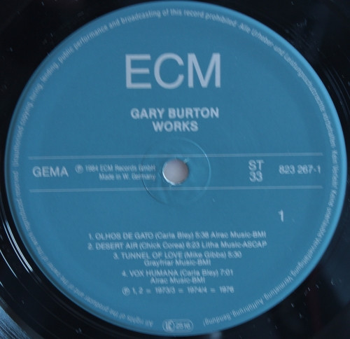 Gary Burton - Works (LP, Comp, Ltd)