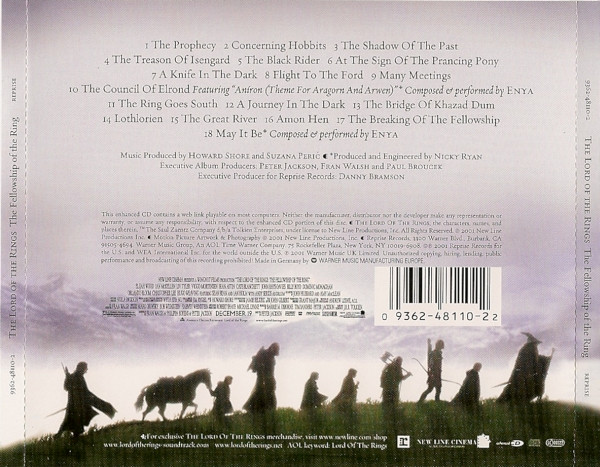 Howard Shore - The Lord Of The Rings: The Fellowship Of The Ring (Original Motion Picture Soundtrack) (CD, Album, Enh)