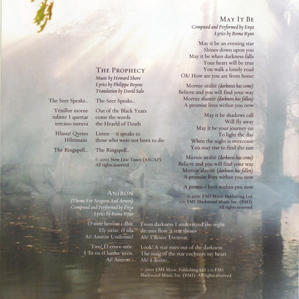 Howard Shore - The Lord Of The Rings: The Fellowship Of The Ring (Original Motion Picture Soundtrack) (CD, Album, Enh)