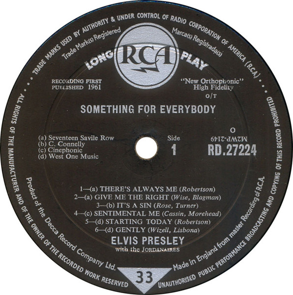 Elvis Presley - Something For Everybody (LP, Album, Mono)