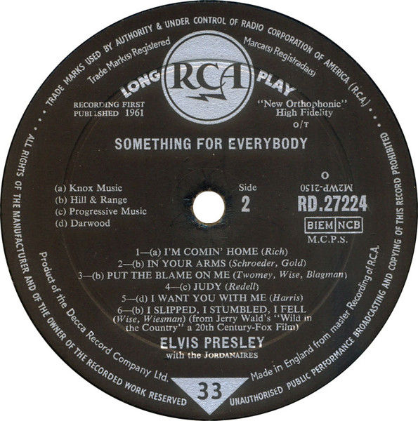Elvis Presley - Something For Everybody (LP, Album, Mono)
